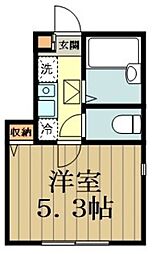 シグネチャー武蔵小金井 1階1Kの間取り