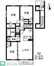 (仮称)西東京市中町新築 202 2階3LDKの間取り