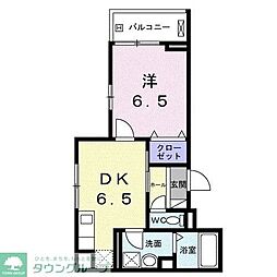 エルグ2 2階1DKの間取り