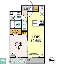 ヴィルソレイユ西荻II 2階1LDKの間取り