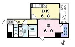 インテルノ芦花 3階1DKの間取り