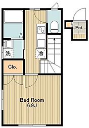 Ｍ・Ｔハウス 2階1Kの間取り