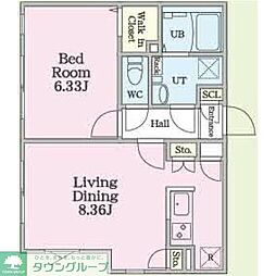 quadorNAKANO 1LDKの間取図画像