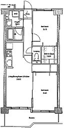 SOCIETYSEKIMACHI 2LDKの間取図画像