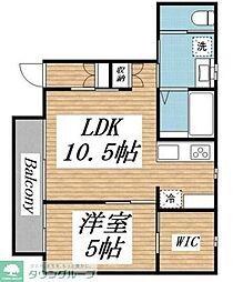 杉並区永福3丁目アパート 1LDKの間取図画像