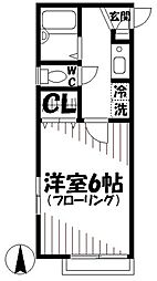 パークアベニューベル 1Kの間取図画像