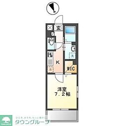 グリシーヌ 1Kの間取図画像