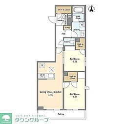 L's residence東中野 2LDKの間取図画像