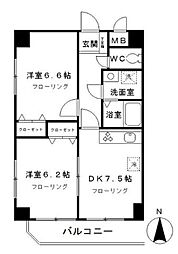 エクセル阿佐谷 2DKの間取図画像