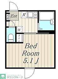 フェリーチェ中野B 1Kの間取図画像