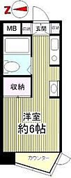 パークサイド野川公園 ワンルームの間取図画像