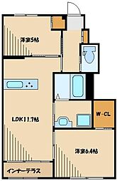ボルトシャンス 2LDKの間取図画像