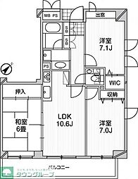 アーバンフラッツつつじヶ丘 3LDKの間取図画像