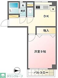 ヴィアセッテ三井 1DKの間取図画像
