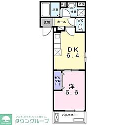 フォンテヌーボ 1DKの間取図画像