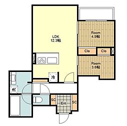 EDIT吉祥寺 2LDKの間取図画像