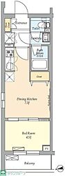 ディアクレスト西荻窪 1DKの間取図画像
