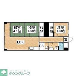 小金井スカイコーポラス 3LDKの間取図画像