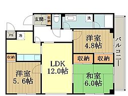 チェリーコート武蔵小金井 3LDKの間取図画像