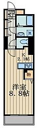 ビュートップ桜並桜並shビル 1Kの間取図画像