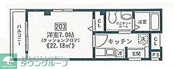 ラ・ルバーブ 1Kの間取図画像