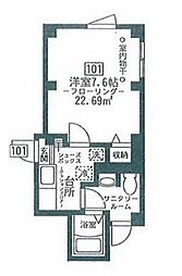 Espacio 1Kの間取図画像
