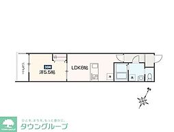 MELDIA福生III 3階1LDKの間取り