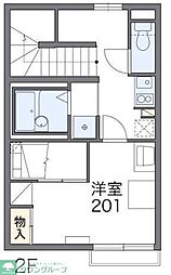 JR八高線 北八王子駅 徒歩12分の賃貸アパート 2階1Kの間取り