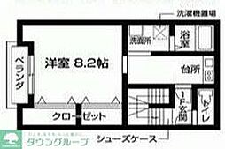 Ｎａｓｉｃたかの台Ｃ 2階ワンルームの間取り
