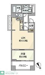 クリオ立川弐番館 11階1LKの間取り