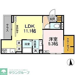 Asset-Court花小金井南町 3階1LDKの間取り