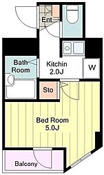 グランヴィアＮ 4階1Kの間取り