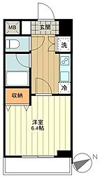 ラ・シード立川セレンシア 6階1Kの間取り