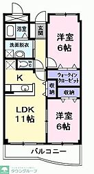 パークサイドパレス 4階2LDKの間取り