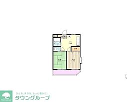 グランドール立川 1階2DKの間取り