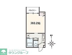 MELDIA東青梅 204 2階1Kの間取り