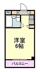 ＪＬＢグランエクリュ立川 2階ワンルームの間取り