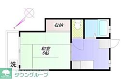 東條ハイツ 2階1Kの間取り
