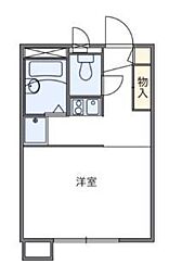 レオパレスデルニエＫII 1階1Kの間取り