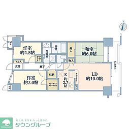 ベルシャトゥ立川 11階3LDKの間取り