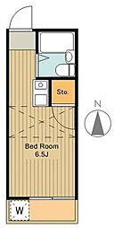 ラビアン栄町 2階ワンルームの間取り