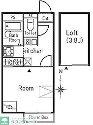 サンビレッジ壱番町 1階1Kの間取り