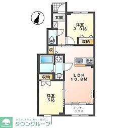 東中野 新築アパート 2LDKの間取図画像