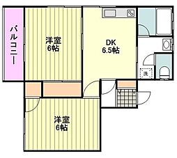 ファミールM 2DKの間取図画像