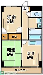 センチュリーワン 2DKの間取図画像