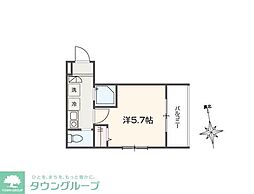 MELLAS矢川IV 101 1階1Kの間取り