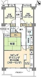 ロイヤルステージ北野 3LDKの間取図画像
