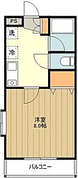 ヴィラ・ラフィーネ 1Kの間取図画像