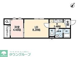 立川セイワレジデンスIII 1LDKの間取図画像