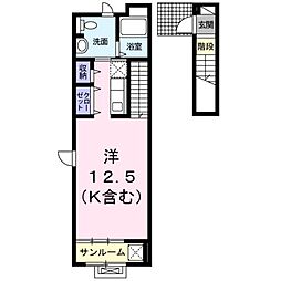 グランデ 1Kの間取図画像